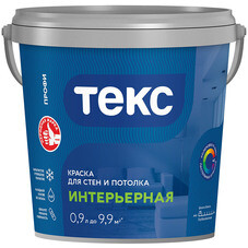 Краска интерьерная Текс Профи база А белая 0,9 л