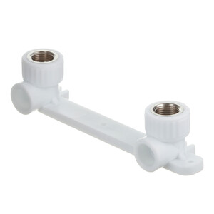 Водорозетка полипропиленовая Valfex двойная 20 мм х 1/2 ВР(г) на планке (10124020П)