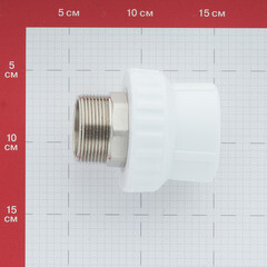 Муфта полипропиленовая Valfex 50 мм х 1 1/2 НР(ш) под ключ (10135050П) - фото 2