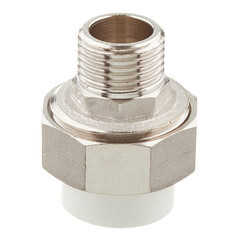 Муфта полипропиленовая Valtec разъемная (американка) 20 мм х 1/2 НР(ш) (VTp.761.0.02004) - фото 1