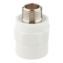 Муфта полипропиленовая Valtec 25 мм х 1/2 НР(ш) (VTp.701.0.02504) - фото 1