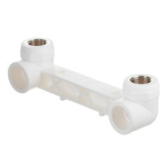 Водорозетка полипропиленовая Valtec двойная 25 мм х 1/2 ВР(г) на планке (VTp.724.0.02504) - фото 4