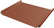 Кликфальц 0,45 мм Grand Line Pro с пленкой на замках терракота RAL 8004 drap TX