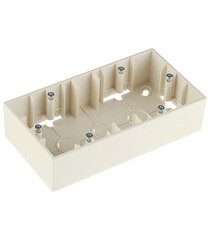 Коробка монтажная Simon 15 двухместная накладная слоновая кость (1590752-031) - фото 4