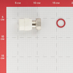 Муфта полипропиленовая Valtec с накидной гайкой 20 мм х 3/4 ВР(г) (VTp.708.0.02005) - фото 2