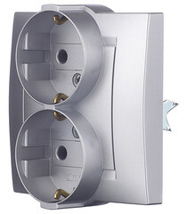 Розетка Simon 15 встраиваемая алюминий (1590459-033) - фото 5