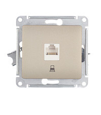 Розетка компьютерная Systeme Electric Glossa встраиваемая титан RJ45 (GSL000481K)