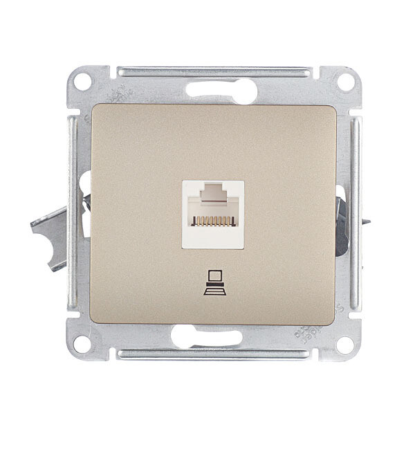 Изображение товара Розетка компьютерная Systeme Electric Glossa встраиваемая титан RJ45 IP20