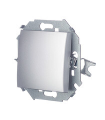 Переключатель Simon 15 одноклавишный встраиваемый алюминий (1591201-033) - фото 3