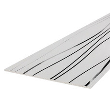 Панель ПВХ 250х2700х8 мм Stella Базис голография Серебряные нити термопечать белая 0,67 кв.м