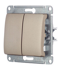 Выключатель Systeme Electric Glossa двухклавишный встраиваемый титан (GSL000451) - фото 3