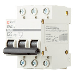 Автоматический выключатель модульный EKF Basic ВА 47-29 3P 25А тип C 4,5 кА 400 В (mcb4729-3-25C) - фото 3