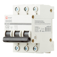 Автоматический выключатель модульный EKF Basic ВА 47-29 3P 32А тип C 4,5 кА 400 В (mcb4729-3-32C) - фото 5