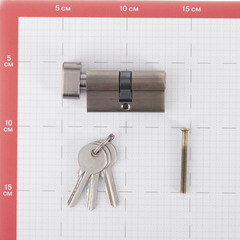 Цилиндр Corsa Deco 60 30х30 мм ключ/вертушка античная бронза - фото 4