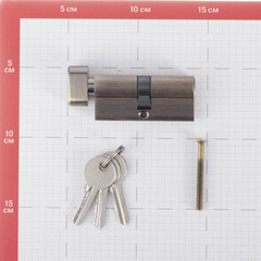 Цилиндр Corsa Deco 70 35х35 мм ключ/вертушка античная бронза - фото 4