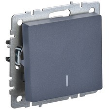 Выключатель IEK Brite одноклавишный встраиваемый маренго с подсветкой (BR-V10-1-10-K35)