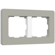 Рамка Werkel Split двухместная дымчатая/белая soft-touch (a067260)