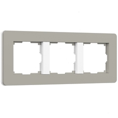 Рамка Werkel Split трехместная дымчатая/белая soft-touch (a067262)