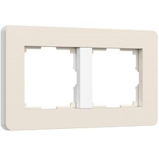 Рамка Werkel Split двухместная айвори/белая soft-touch (a067254)