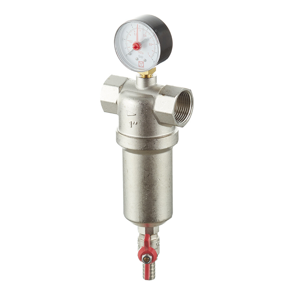 Изображение товара Фильтр промывной Valtec 1 ВР(г) х 1 ВР(г) (VT.389.N.06) для воды, монтаж в вертикальном положении