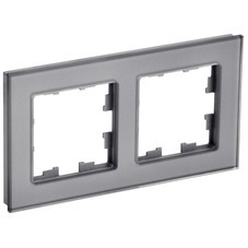 Рамка IEK Brite двухместная серая (BR-M22-G-K03)