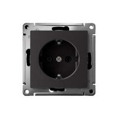 Розетка Systeme Electric AtlasDesign встраиваемая карбон с заземлением (ATN001043S)