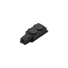 Колодка 2 розетки Systeme Electric MultiSet с заземлением 16 А 250 В IP44 с крышкой черная (MST4102BK)
