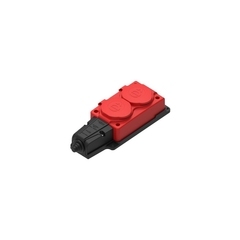Колодка 2 розетки Systeme Electric MultiSet с заземлением 16 А 250 В IP44 с крышкой красная (MST4122RD)