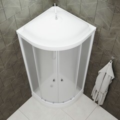 Душевая кабина Triton Ультра 90х90х215 см стекло прозрачное 4 мм с низким поддоном полукруг - фото 5