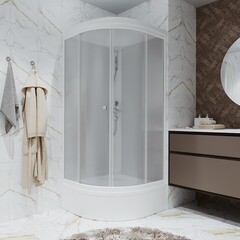 Душевая кабина Triton Ультра 100х100х228 см стекло прозрачное 4 мм со средним поддоном полукруг - фото 3