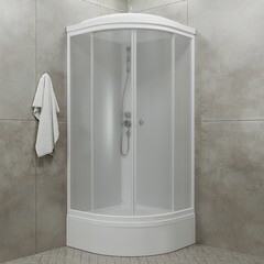 Душевая кабина Triton Ультра 100х100х228 см стекло прозрачное 4 мм со средним поддоном полукруг - фото 5