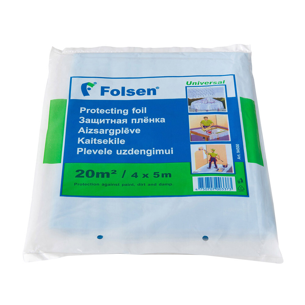 Изображение товара Пленка защитная Folsen 7 мкм 4х5 м голубая водостойкая электростатичная