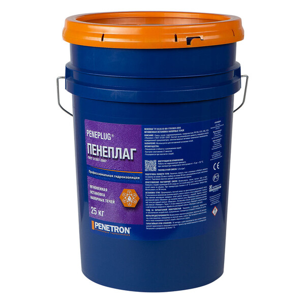 Гидропломба Пенетрон Пенеплаг цементная 25 кг — купить в Петровиче в ...