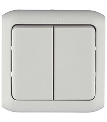 Изображение товара Переключатель Legrand Quteo двухклавишный накладной серый (782331)