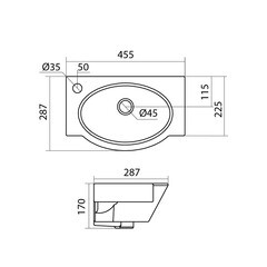 Раковина-мини Santek Форум 45 см левая подвесная белая (1.WH11.0.542) - фото 8