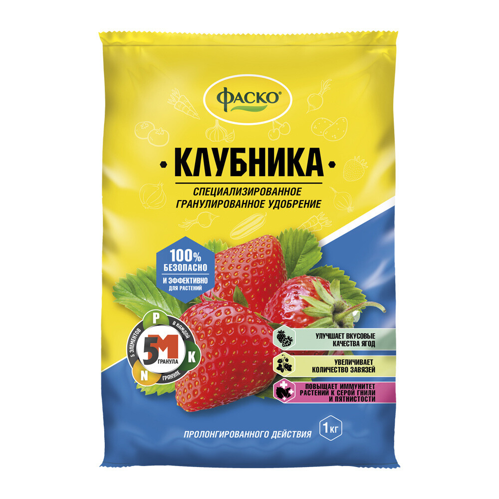 Изображение товара Удобрение минеральное сухое для клубники гранулированное 5М Фаско 1 кг