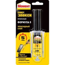 Клей эпоксидный Момент Супер Эпокси Формула 5 прозрачный 14 мл