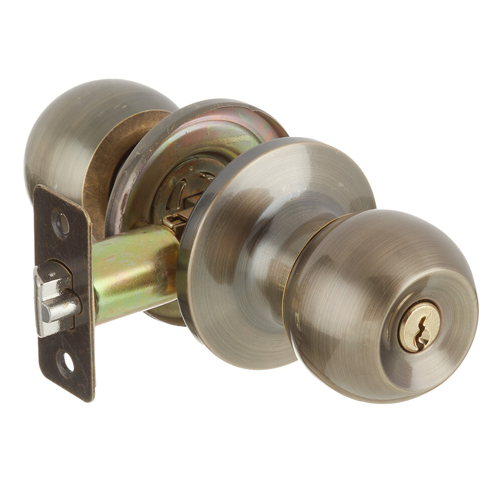 Ручка-защелка Corsa Deco кноб с ключом и фиксатором круглая розетка античная бронза (669881)