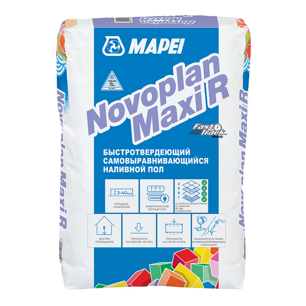 Изображение товара Наливной пол финишный Mapei Novoplan R Maxi 23 кг быстротвердеющий