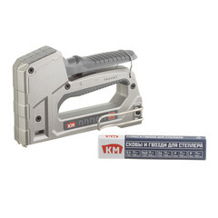 Степлер строительный для скоб и гвоздей КМ 6 в 1 алюминиевый - фото 4