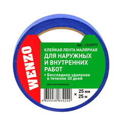 Лента малярная Wenzo для наружных и внутренних работ синяя 25 мм 25 м (0115-4101)
