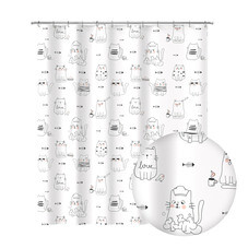 Штора для ванны Fora Cats 1800х1800 мм полиэстер белая (FOR-PH-CATS)