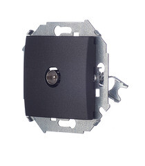 Розетка телевизионная Simon 15 встраиваемая графит (1591475-038) - фото 4