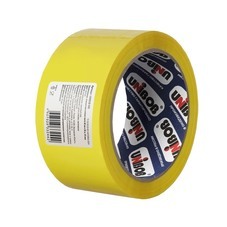 Лента клейкая упаковочная Unibob желтая 48 мм 66 м