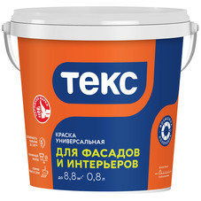 Краска фасадная Текс акриловая база А белая 0,8 л