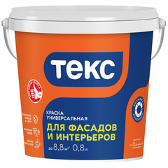 Краска фасадная Текс акриловая база А белая 0,8 л