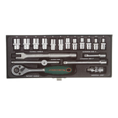 Набор торцевых головок с трещоткой Jonnesway 1/4" (S04H2118S) (18 шт.) - фото 7