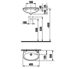 Раковина-мини Jika Lyra 40 см правая подвесная белая (8.1527.1.000.106.9) - фото 2