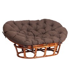 Диван садовый с подушкой из ротанга TetСhair Mamasan коньячный/коричневый 1690х1020х800 мм (24254)