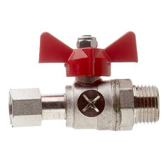 Кран шаровой латунный Valtec 1/2 НР(ш) х 3/8 ВР(г) для подключения манометра проходной бабочка прямой (VT.806.N.0403) - фото 4